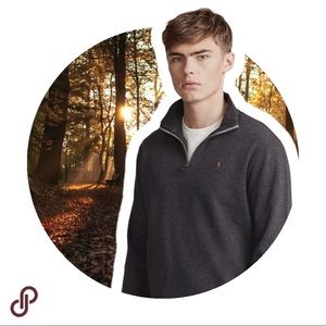 POLO RALPH LAUREN Estate Rib Gray 1/4 Sweater